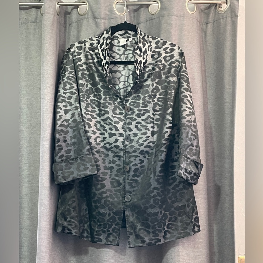 Jones New York Gray Animal Print Jacket